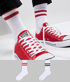 2 пары носков с блестящими полосками ASOS - Белый