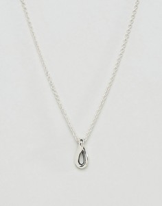 Серебристое ожерелье с подвеской Icon Brand Premium - Серебряный
