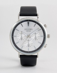 Черные часы-хронограф с кожаным ремешком Reclaimed Vintage Inspired - Черный