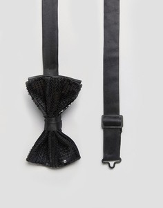 Черный галстук-бабочка с пайетками ASOS - Черный