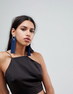 Броские серьги с камнями и кисточками ASOS - Золотой