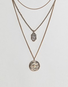 Ожерелье в несколько рядов с подвесками в винтажном стиле ASOS - Золотой