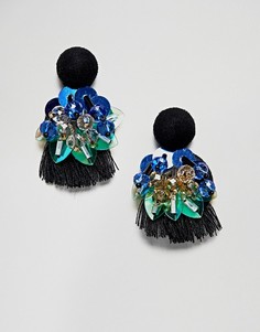 Серьги ограниченной серии с кисточками из нитей и камней - Мульти Asos