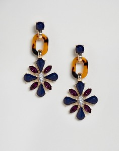 Серьги-подвески ограниченной серии с черепаховой отделкой и камнями - Мульти Asos