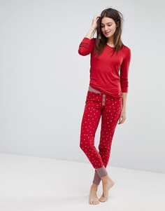 Пижамные брюки со звездным принтом Esprit - Красный