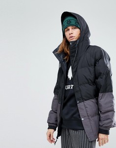 Серо-черная дутая куртка с капюшоном Burton Snowboards Traverse - Черный