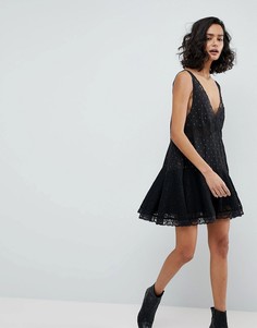 Платье-комбинация трапециевидного кроя Free People Any Party - Черный