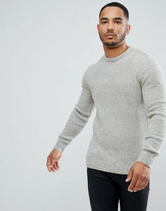 Серый вязаный джемпер с вафельным рисунком New Look - Светло-бежевый