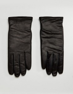 Черные кожаные перчатки AllSaints Yield - Черный
