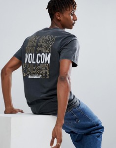 Футболка с принтом логотипа на спине Volcom - Черный