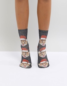 Новогодние носки с котами Monki - Мульти