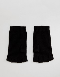 Перчатки без пальцев с добавлением мериносовой шерсти AllSaints - Черный