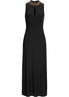 Платье с нарядной отделкой (черный) Bonprix