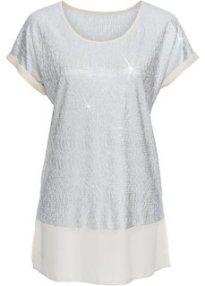 Футболка с эффектом металлик (черный/ярко-розовый) Bonprix