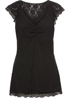 Футболка из кружева (черный) Bonprix