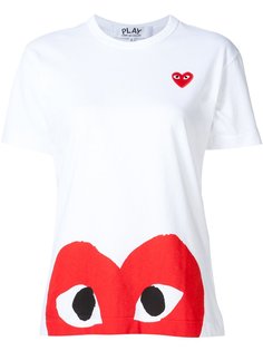 футболка с принтом и аппликацией в виде сердец Comme Des Garçons Play