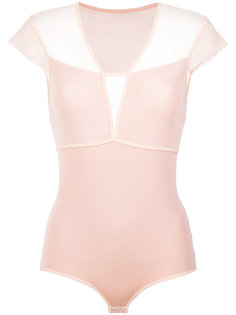 sheer panels bodysuit Giuliana Romanno