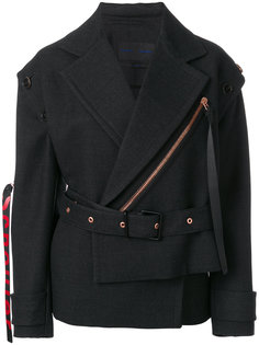 Belted Asymmetrical Logo Pull Coat Proenza Schouler