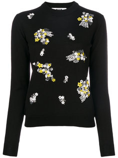 джемпер с цветочной отделкой  MSGM