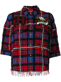 рубашка мешковатого кроя в шотландскую клетку с бахромой Hilfiger Collection