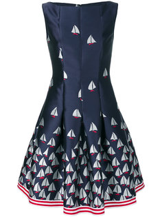 расклешенное платье с принтом лодок Talbot Runhof