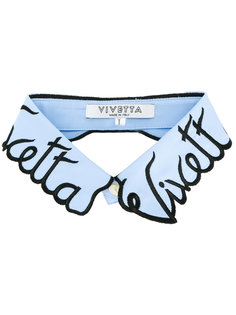 воротник с вышивкой логотипа Vivetta