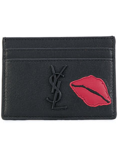 визитница с аппликацией губ Saint Laurent