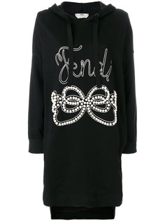 stepped hem hoodie dress Fendi