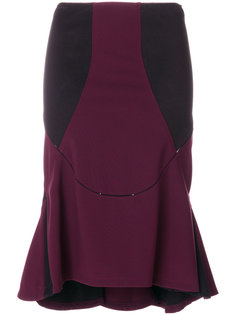 двухцветная юбка с расклешенным подолом Versace
