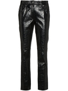 leather mid rise cropped trousers   Helmut Lang