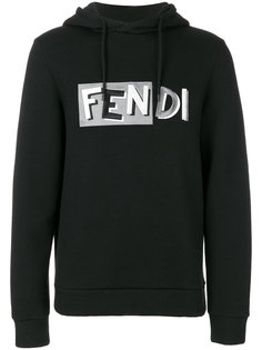 embroidered logo hoodie Fendi