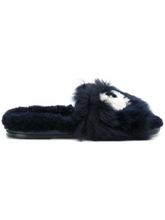 Eyes fluffy sliders Anya Hindmarch