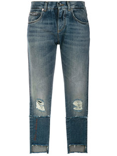 укороченные джинсы с потертой отделкой Dolce &amp; Gabbana