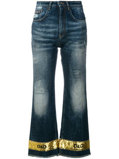расклешенные джинсы с пайетками Dolce &amp; Gabbana