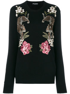 джемпер с вышивкой леопардов Dolce &amp; Gabbana
