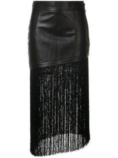 асимметричная юбка с бахромой Helmut Lang