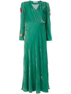 бархатное платье с вышивкой из бусин Vivetta
