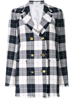 двубортный пиджак в клетку Thom Browne