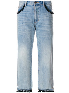укороченные джинсы с помпонами Marc Jacobs