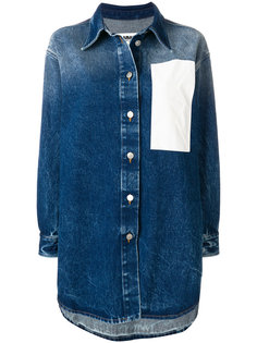 джинсовая куртка с заплаткой  Mm6 Maison Margiela