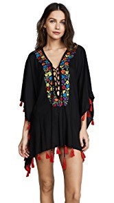 Bindya Floral Embroidery Lace Up Tunic