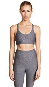 Beyond Yoga Double Back Alloy Speckled Bra
