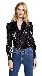 Rebecca Taylor Long Sleeve Violet Floral Top