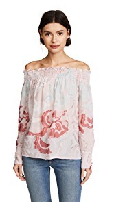 Yigal Azrouel Off the Shoulder Smocking Top