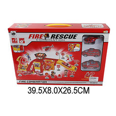 Парковка Shantou Gepai "Пожарная служба" 2 уровня + 2 машины и вертолет