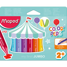 Восковые мелки COLORPEPS JUMBO, 12 цветов, Maped