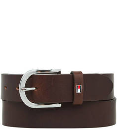 Коричневый ремень из натуральной кожи Tommy Hilfiger