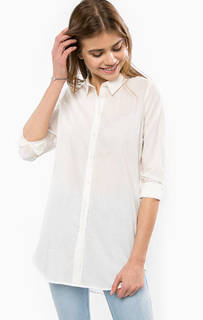 Белая туника-рубашка из хлопка Tom Tailor Denim