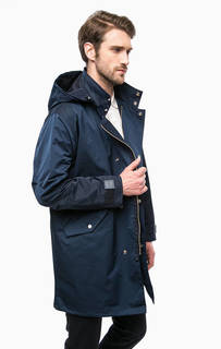 Синяя парка со съемным капюшоном Lacoste