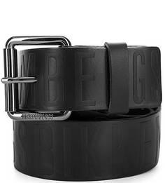 Черный кожаный ремень Bikkembergs